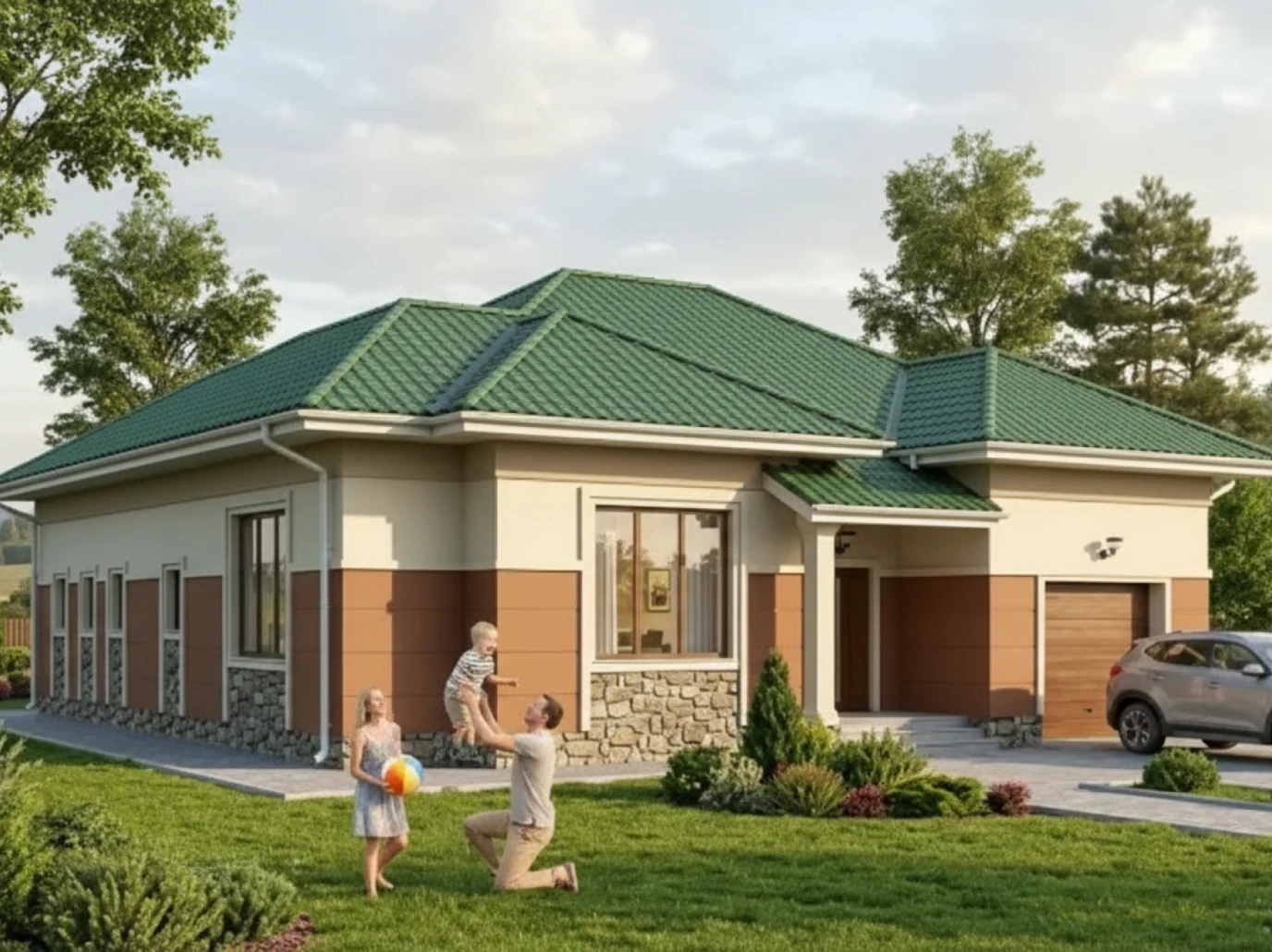 Проект дома из кирпича 129 м2