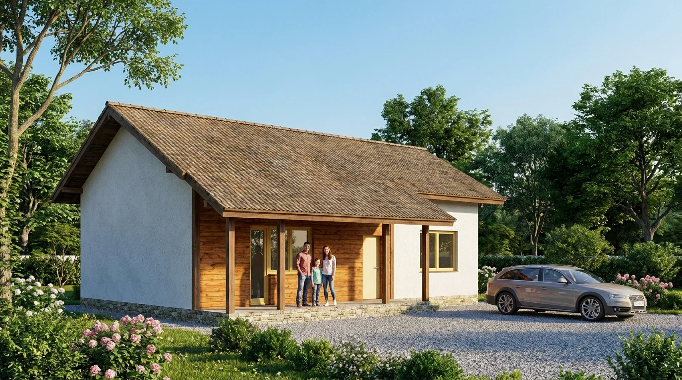 Проект небольшого дома из кирпича 70 м²