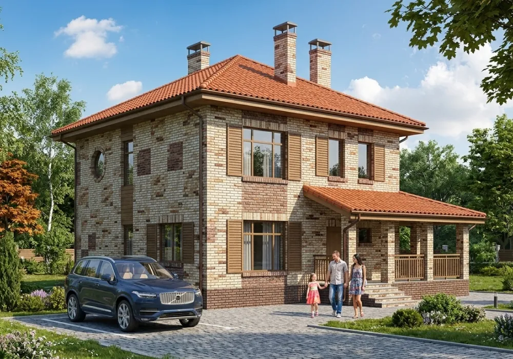 Проект дома из газобетона 140 м2