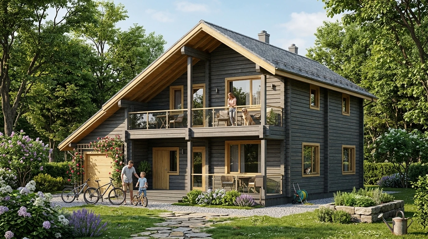 Проект деревянного дома из бруса 177 м²