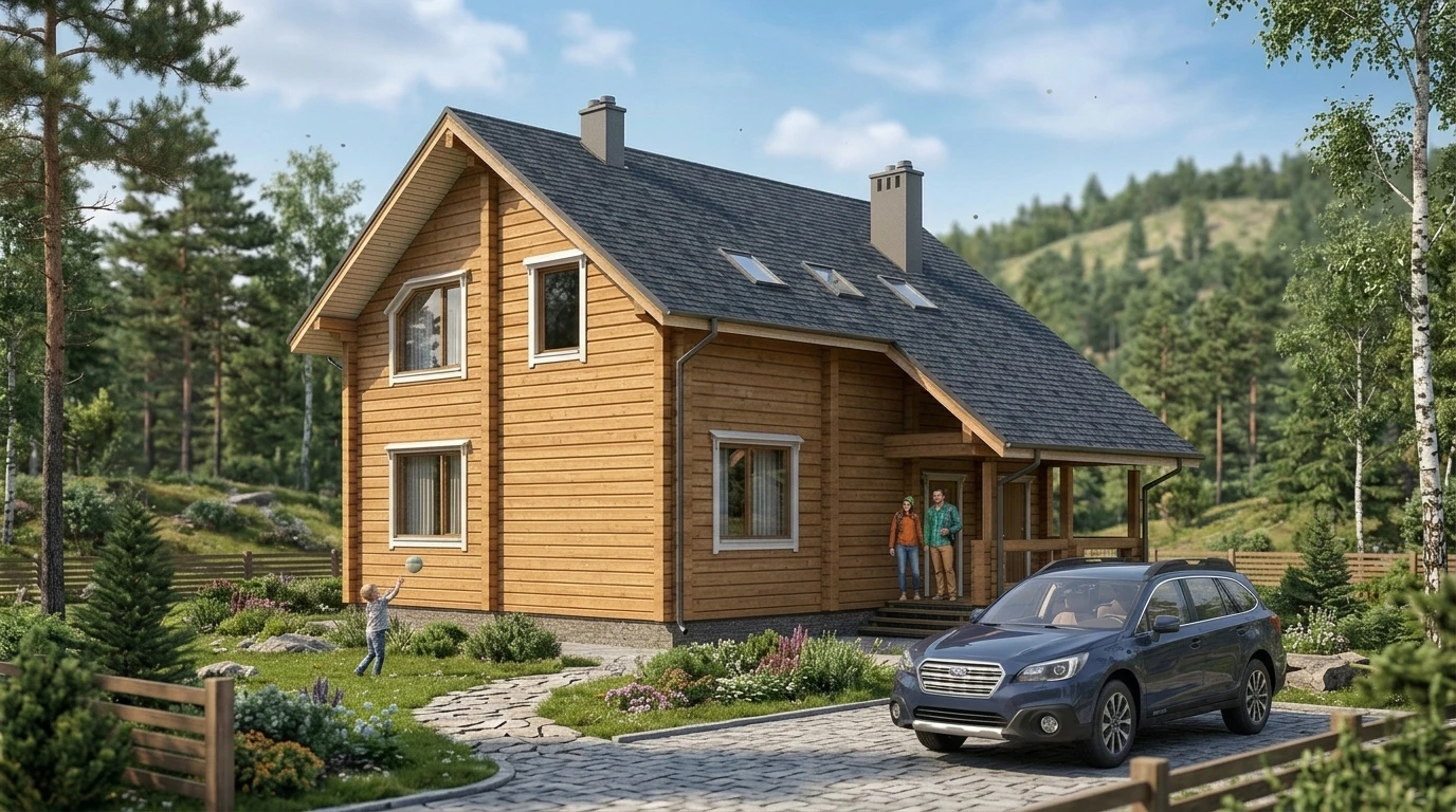 Проект деревянного дома из бруса 185 м²