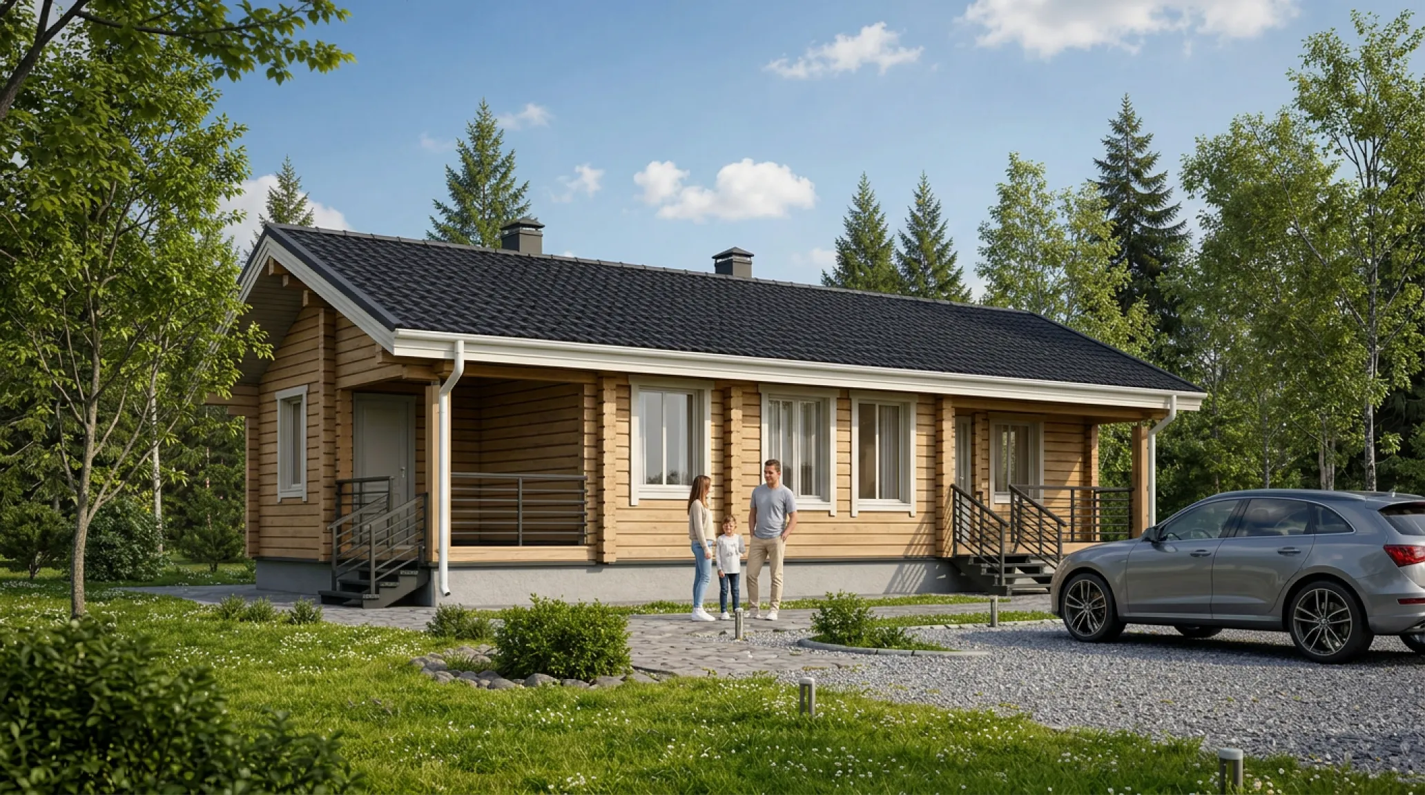 Проект деревянного дома из бруса 124 м²