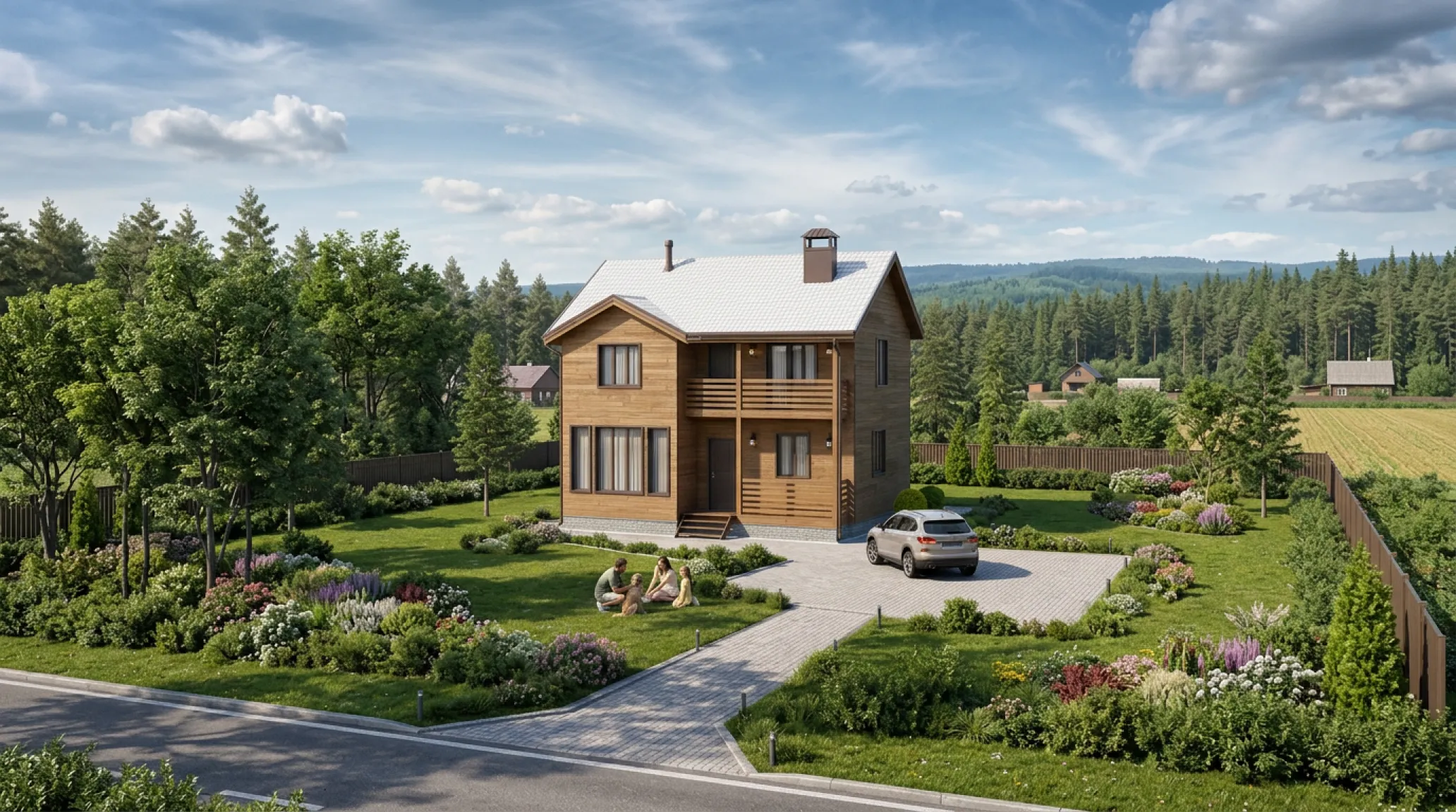 Проект деревянного дома из бруса 119 м²