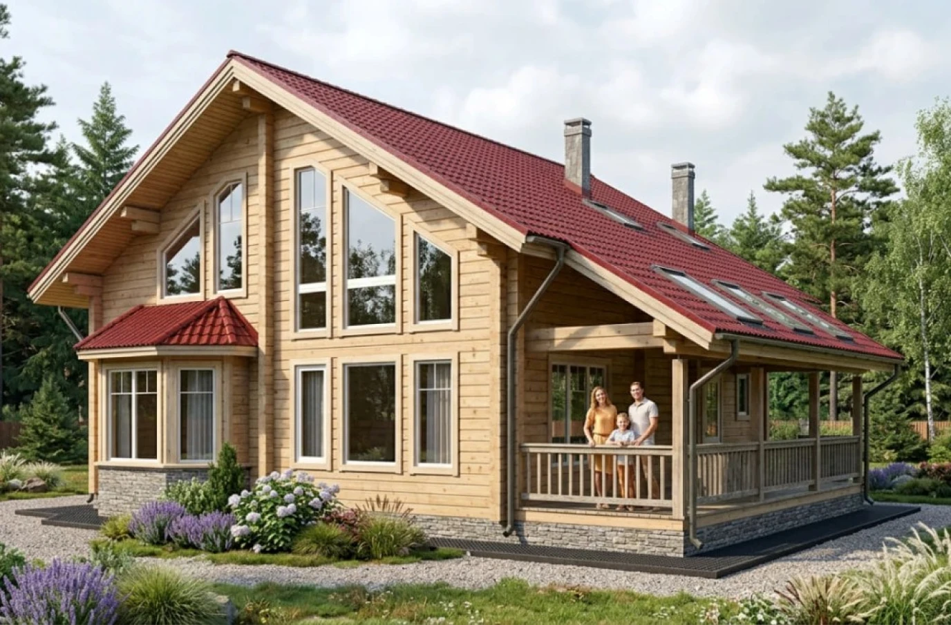 Проект деревянного дома из бруса 219 м²