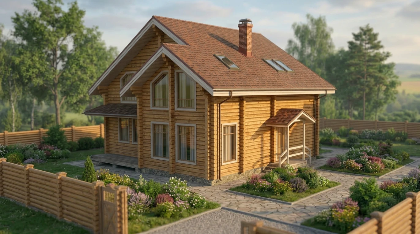 Проект деревянного дома из бруса 101 м²