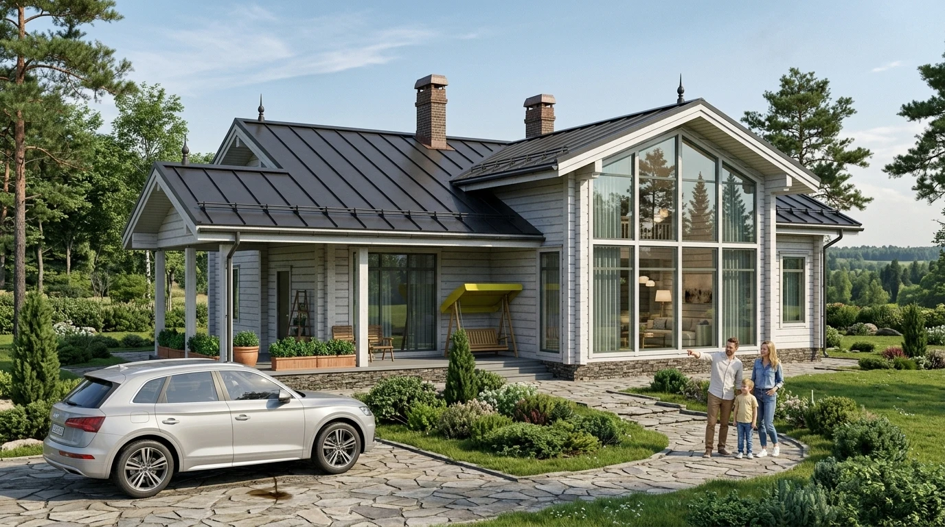 Проект деревянного дома из бруса 174 м²