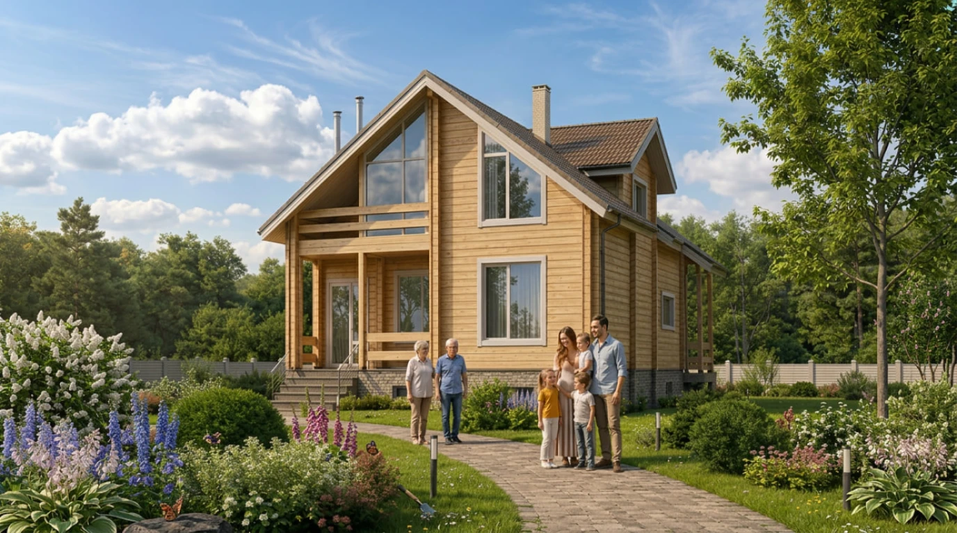 Проект деревянного дома из бруса 160 м²
