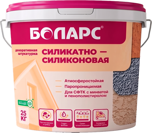 Штукатурка декоративная Bark-Silica силикатно-силиконовая, 25 кг